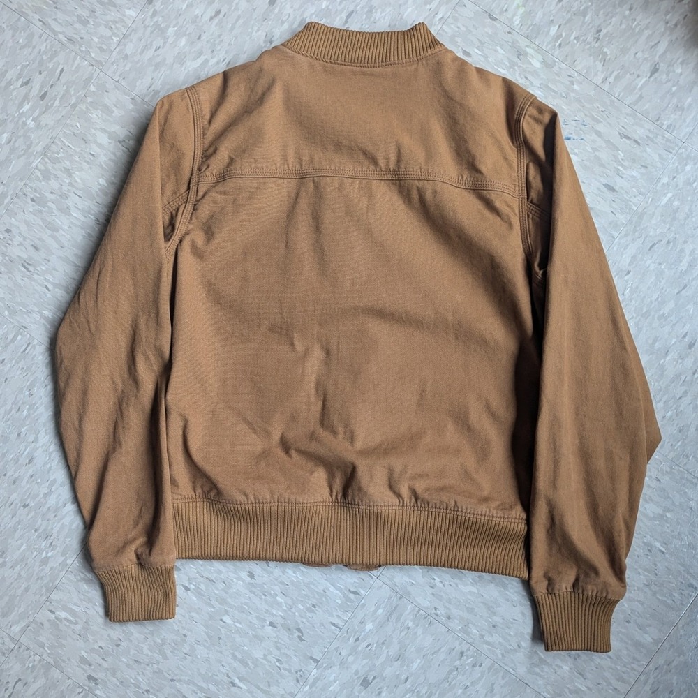 Carhartt Womens Rugged Flex Canvas Bomber Jacket Brown OJ2524-W Sz S Relaxed Fit - Picture 9 of 9